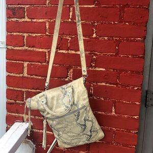 Maurizio Taiuti Python Skin Fold Over Crossbody